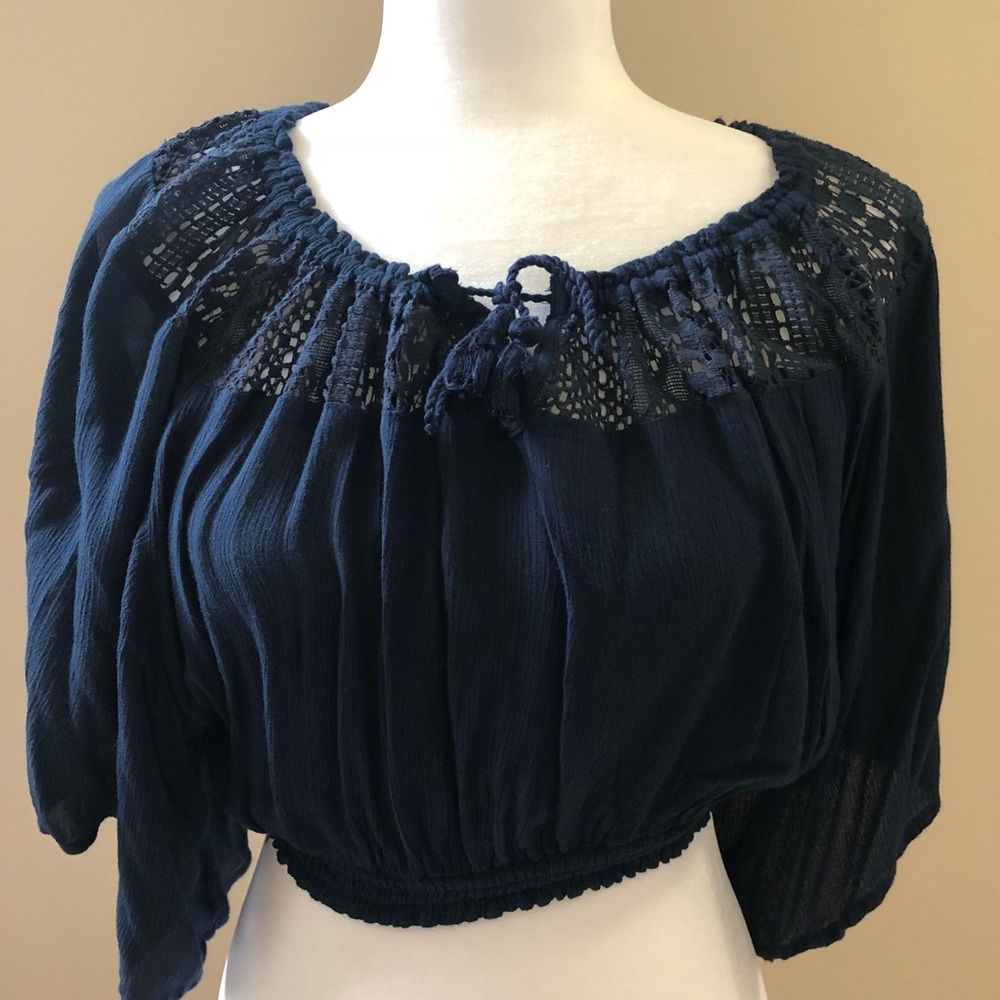 Hollister, Crop Top, dark blue, Size XS